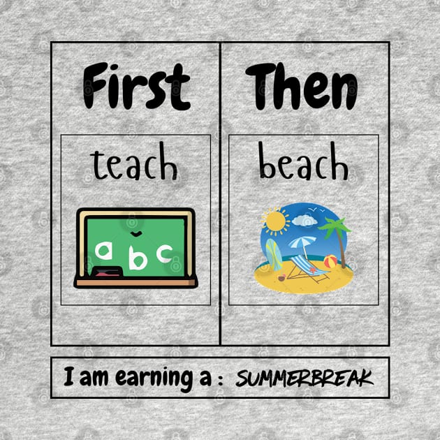 First Teach Then Beach I Am Earning A Summer Break Teacher by Helen Morgan